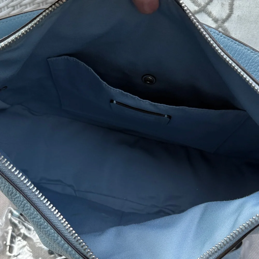 Coach Sky Blue Leather Shoulder Bag - Picture 12 of 16